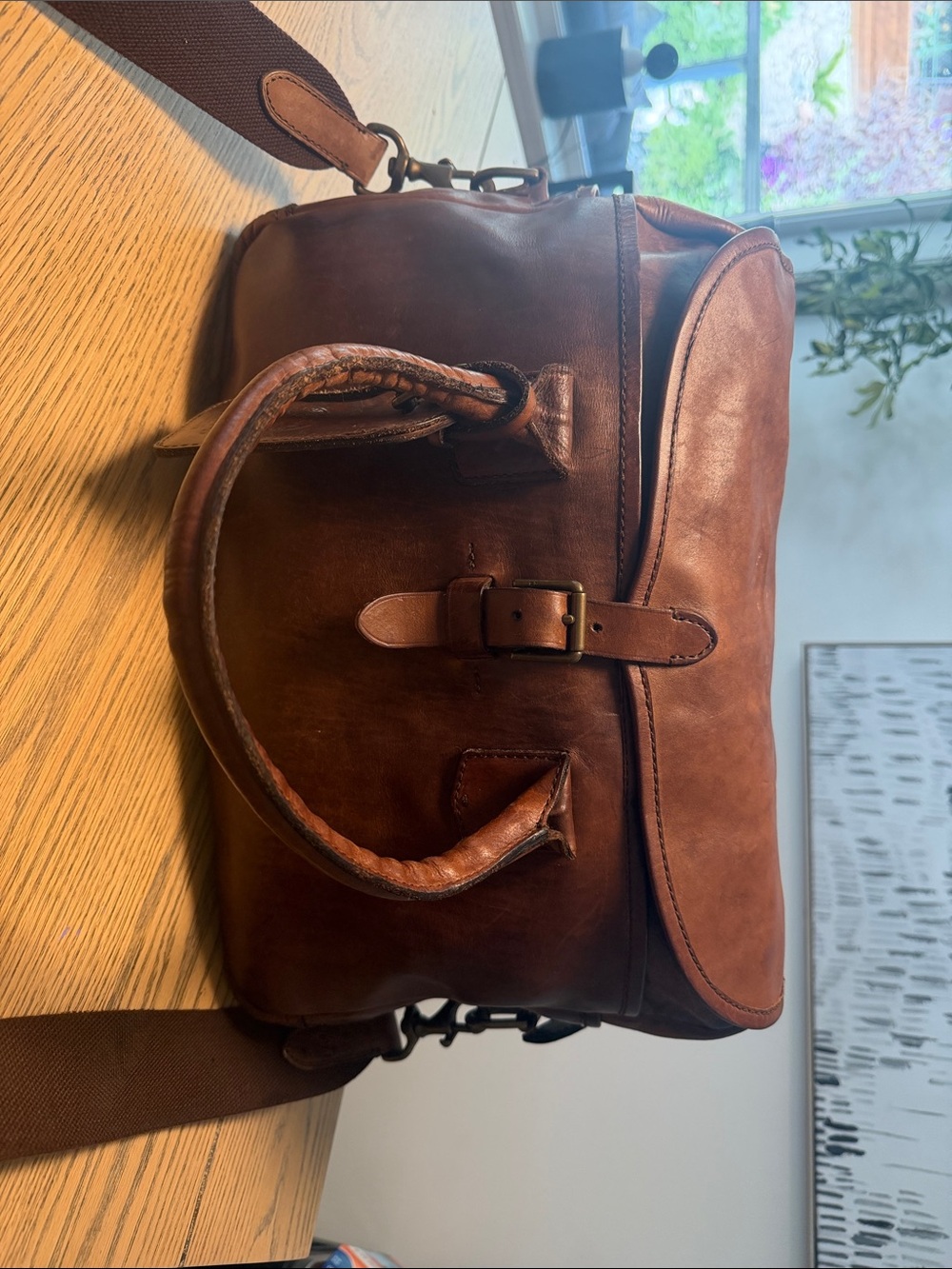 VINTAGE 90' RALPH LAUREN POLO LEATHER CROSS MESSENGER BAG